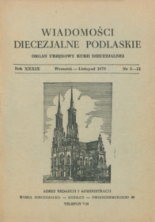 Wiadomości Diecezjalne Podlaskie R. 39 (1970) nr 9-11