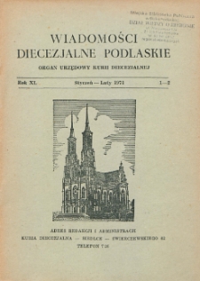 Wiadomości Diecezjalne Podlaskie R. 40 (1971) nr 1-2