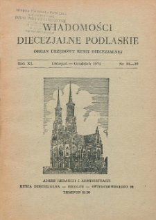 Wiadomości Diecezjalne Podlaskie R. 40 (1971) nr 11-12