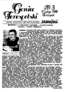 Goniec Terespolski : Pismo Przyjaciół Terespola i okolic: Pismo Stowarzyszenia Rozwoju Gminy Miejskiej Terespol : Pismo Miejskiego Ośrodka Kultury w Terespolu Nr 3 (1990)