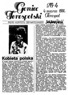 Goniec Terespolski : Pismo Przyjaciół Terespola i okolic: Pismo Stowarzyszenia Rozwoju Gminy Miejskiej Terespol : Pismo Miejskiego Ośrodka Kultury w Terespolu Nr 4 (1990)
