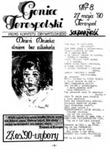 Goniec Terespolski : Pismo Przyjaciół Terespola i okolic: Pismo Stowarzyszenia Rozwoju Gminy Miejskiej Terespol : Pismo Miejskiego Ośrodka Kultury w Terespolu Nr 8 (1990)