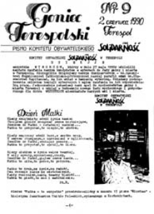 Goniec Terespolski : Pismo Przyjaciół Terespola i okolic: Pismo Stowarzyszenia Rozwoju Gminy Miejskiej Terespol : Pismo Miejskiego Ośrodka Kultury w Terespolu Nr 9 (1990)