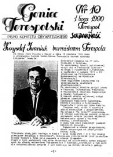 Goniec Terespolski : Pismo Przyjaciół Terespola i okolic: Pismo Stowarzyszenia Rozwoju Gminy Miejskiej Terespol : Pismo Miejskiego Ośrodka Kultury w Terespolu Nr 10 (1990)