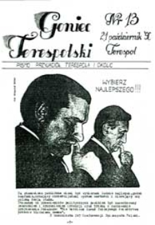 Goniec Terespolski : Pismo Przyjaciół Terespola i okolic: Pismo Stowarzyszenia Rozwoju Gminy Miejskiej Terespol : Pismo Miejskiego Ośrodka Kultury w Terespolu Nr 13 (1990)