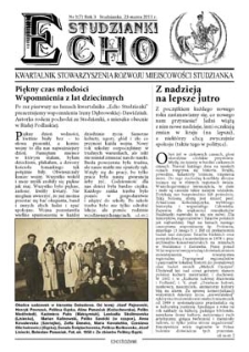 Echo Studzianki : kwartalnik Stowarzyszenia Rozwoju Miejscowości Studzianka R. 3 (2011) nr 1 (7)
