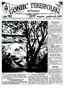Goniec Terespolski : Pismo Przyjaciół Terespola i okolic: Pismo Stowarzyszenia Rozwoju Gminy Miejskiej Terespol : Pismo Miejskiego Ośrodka Kultury w Terespolu Nr 50, 5 (2000)