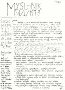 Myśl-nik : gazeta Szczepu HSPS przy I LO im. J. I. Kraszewskiego w Białej Podlaskiej R. 1 (1979) nr 1