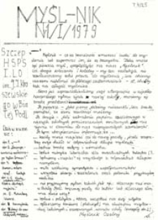 Myśl-nik : gazeta Szczepu HSPS przy I LO im. J. I. Kraszewskiego w Białej Podlaskiej R. 1 (1979) nr 1