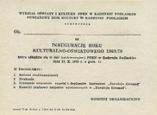 Inauguracja roku kulturalno-oświatowego 1969/1970