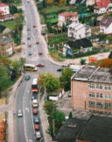 Biała Podlaska w 2004 r : widok z helikoptera na skrzyżowanie ulicy Jana Pawła II z ulicą Brzeską [fotografia]