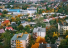 Biała Podlaska w 2004 r : widok z helikoptera na bloki BSM Zgoda przy ul. Artyleryjskiej [fotografia]