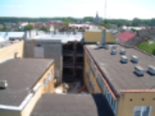 Widok z dachu budynku Telekomunikacji Polskiej SA na rozbudowę Urzędu Miasta w Białej Podlaskiej [fotografia]