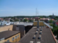 Widok z dachu budynku Telekomunikacji Polskiej SA na rozbudowę Urzędu Miasta w Białej Podlaskiej [fotografia]