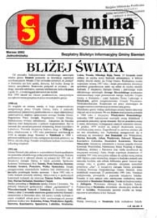Gmina Siemień : bezpłatny Biuletyn Informacyjny Gminy Siemień marzec (2002)