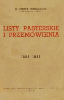 Listy pasterskie i przemówienia : 1928-1938