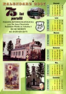 75 lat parafii św. Jana Chrzciciela w Radzikowie Wielkim: kalendarz 2007