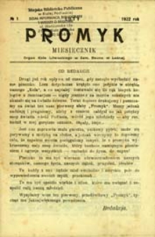 Promyk : pisemko młodzieży Seminarium Nauczycielskiego w Leśnej Podlaskiej, R. 2 (1922) nr 1
