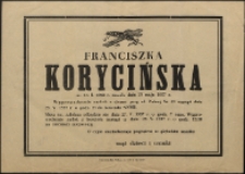 Ś. P. Franciszka Korycińska