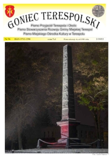 Goniec Terespolski : Pismo Przyjaciół Terespola i okolic: Pismo Stowarzyszenia Rozwoju Gminy Miejskiej Terespol : Pismo Miejskiego Ośrodka Kultury w Terespolu (2022) nr 2 (96)