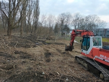 Rozpoczęcie porządkowania terenu dawnego Wojewódzkiego Szpitala Zespolonego w Białej Podlaskiej - 7 marca 2023 r. [fotografia]