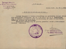 Odpis zaświadczenia dla Władz Szkolnych Stanisławy Ladwiniec