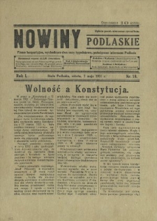 Nowiny Podlaskie: pismo bezpartyjne wychodzące dwa razy tygodniowo, poświęcone interesom Podlasia R. 1 (1931) nr 10