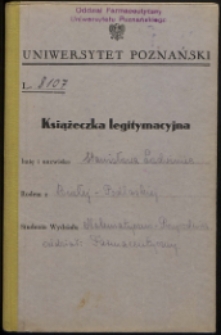 Książeczka legitymacyjna Stanisławy Ladwiniec (indeks)