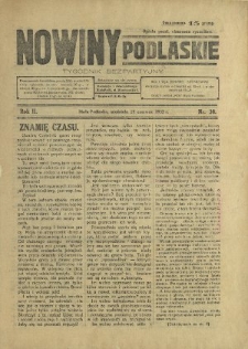 Nowiny Podlaskie: tygodnik bezpartyjny R. 2 (1932) nr 30