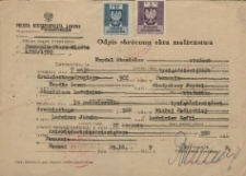 Odpis skrócony aktu małżeństwa Stanisława Frydla i Stanisławy Ladwiniec