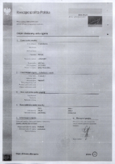 Akt zgonu Stanisławy Frydel