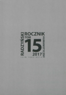 Radzyński Rocznik Humanistyczny T. 15 (2017)