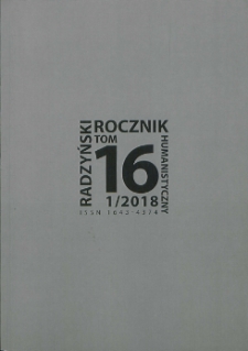 Radzyński Rocznik Humanistyczny T. 16 (2018)