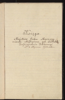 Księga Majstr&oacute;w Cechu Murarzy miasta Międzyrzeca gub. Siedleckiej Zapisywania Deklaracji od 1 stycznia 1913 roku.