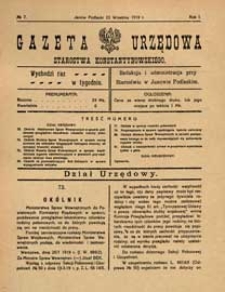 Gazeta Urzędowa Starostwa Konstantynowskiego R.1 (1919) nr 7