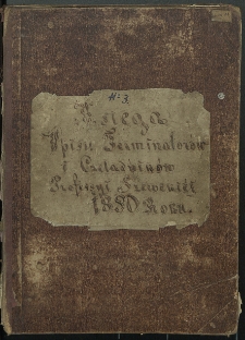 Księga wpisu terminatorów i czeladników Professyi Szewskiej 1880 roku Nr 3.