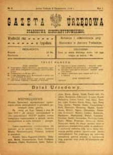 Gazeta Urzędowa Starostwa Konstantynowskiego R.1 (1919) nr 9
