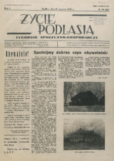 Życie Podlasia: pismo społeczno-gospodarcze R. 3 (1936) nr 39 (126)