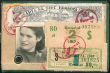 Karta na sieć tramwajową Stanisławy Frydel z d. Ladwiniec