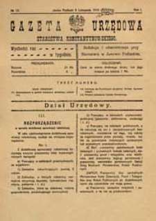 Gazeta Urzędowa Starostwa Konstantynowskiego R.1 (1919) nr 13