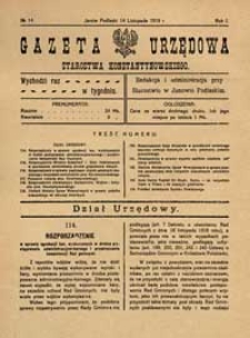 Gazeta Urzędowa Starostwa Konstantynowskiego R.1 (1919) nr 14