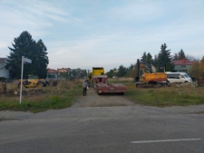 Początki prac nad nowym odcinkiem ul. Artyleryjskiej widzianym od strony ul. Żurawiej - 24 października 2023 r. [fotografia]