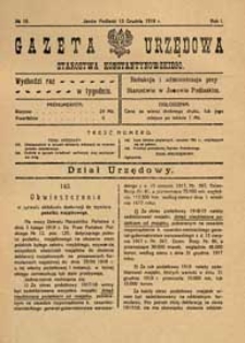 Gazeta Urzędowa Starostwa Konstantynowskiego R.1 (1919) nr 18