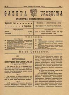 Gazeta Urzędowa Starostwa Konstantynowskiego R.1 (1919) nr 20