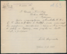 Do P. Edwarda Kamińskiego Opiekuna Szkolnego w Rogoźniczce.