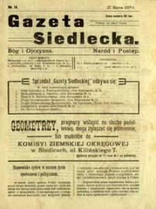 Gazeta Siedlecka : Bóg i Ojczyzna : naród i postęp R. 2 (1919) nr 14