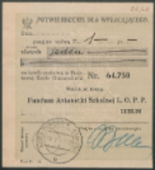 Potwierdzenie dla wpłacającego