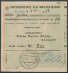 Potwierdzenie dla wpłacającego