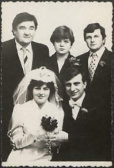 Pamiątka ślubna Anny Polkowskiej i Tadeusza Kasaniuka [fotografia]