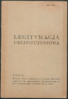 Legitymacja ubezpieczeniowa Stanisławy Frydel